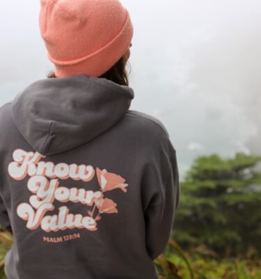 Wonderfully Made Hoodie: "Know Your Value" Poppy Sweatshirt